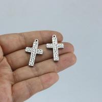 Nerezová ocel Cross Přívěsky, 304 Stainless Steel, Kříž, lesklý, DIY, Původní barva, 29x17mm, 10PC/Bag, Prodáno By Bag