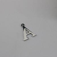 Stainless Steel Letter Pendants 304 Stainless Steel Letter A polished DIY original color Sold By Bag