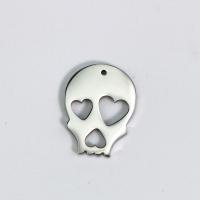 Privjesci od nehrđajućeg čelika lubanje, 304 nehrđajućeg čelika, Lobanja, uglađen, možete DIY & Halloween Nakit Gift, izvorna boja, 21.50x16mm, 10računala/Torba, Prodano By Torba