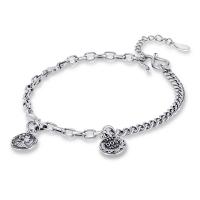 Bracciali ottone, with 1.18 extender chain, placcato color argento, Vintage & per la donna, argento, assenza di nichel,piombo&cadmio, Lunghezza 6.7 pollice, Venduto da PC