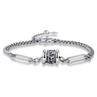 Messing-Armbänder, Messing, mit Verlängerungskettchen von 1.18, silberfarben plattiert, Vintage & unisex, Silberfarbe, frei von Nickel, Blei & Kadmium, 11mm, Länge 6.7 ZollInch, verkauft von PC