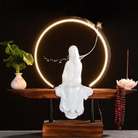 Backflow Incense Burner Porcelain handmade for home and office & durable & with LED light & multifunctional Sold By PC