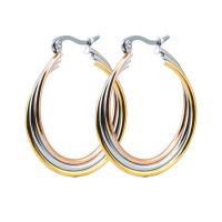 Mens Stainless Steel Hoop Korvakorut, 304 Stainless Steel, muoti korut & naiselle, 30x4.50mm, Myymät Pair