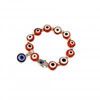 Evil Eye Jewelry Bracelet Resin with Zinc Alloy Flat Round plated fashion jewelry & for woman 11mm 6mm Length Approx 19 cm Sold By PC