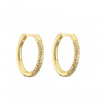 Orecchini cerchietti Hoop ottone, placcato, per la donna & con strass, nessuno, 20x20mm, Venduto da coppia