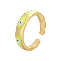 Messing Manchet Finger Ring, gold plated, Verstelbare & voor vrouw & glazuur, meer kleuren voor de keuze, 21mm, Verkocht door PC