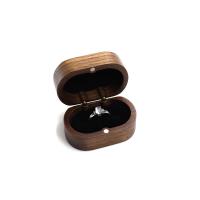 Walnut wood Single Ring Box with Velveteen portable & dustproof nickel lead & cadmium free Sold By PC