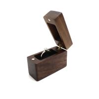 Legno Anello Box, with velluto, Rettangolo, Portatile & Antipolvere, nero, assenza di nichel,piombo&cadmio, 60x24x40mm, Venduto da PC