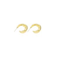 Zinklegering oorknoppen, Zinc Alloy, Letter C, gold plated, mode sieraden & voor vrouw, nikkel, lood en cadmium vrij, 20x20mm, Verkocht door pair