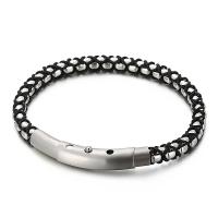 Titanium Staal Armband, met Katoenen koord, plated, geverfd & voor de mens, meer kleuren voor de keuze, Lengte Ca 8.26 inch, Verkocht door PC