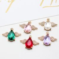 Rhinestone Brass Pendants with Glass Rhinestone high quality plated DIY & with rhinestone nickel lead & cadmium free Sold By PC