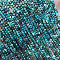 Chrysocolla Χάντρα, Πλατεία, γυαλισμένο, DIY & πολύπλευρη, μπλε, 3-3.5mm, Sold Per Περίπου 38 cm Strand