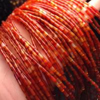 Φυσικά Χάντρες Red Agate, Στήλη, γυαλισμένο, DIY, κόκκινος, 4x4mm, Sold Per Περίπου 38 cm Strand