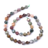 Naturlige indiske agat perler, Indiske Agate, Runde, poleret, Star Cut Faceted & du kan DIY & forskellig størrelse for valg, blandede farver, Solgt Per Ca. 14.96 inch Strand