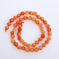 Red Agate Bead, Runde, poleret, Star Cut Faceted & du kan DIY & forskellig størrelse for valg, Solgt Per Ca. 14.96 inch Strand