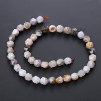 Bambus Agate Perla, Krug, uglađen, Star Cut Faceted & možete DIY & različite veličine za izbor, miješana boja, Prodano Per Približno 14.96 inčni Strand