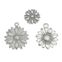 Pendentif fleur en acier inoxydable, Acier inoxydable 304, DIY & polissage à la machine & normes différentes pour le choix, couleur originale, 30PC/sac, Vendu par sac