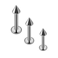 Titânio piercing para língua, Cónico, cromado de cor prateada, joias de moda & tamanho diferente para a escolha, cor original, 6-10mm, vendido por PC