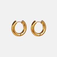 Titanium Staal Huggie Hoop Earring, gold plated, mode sieraden & voor vrouw, 18.87mm, Verkocht door pair