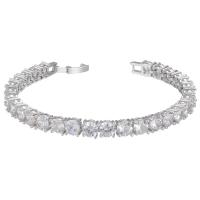 Cubic Zirconia Micro Pave Brass Bracelet plated micro pave cubic zirconia & for woman 200mm Sold By PC