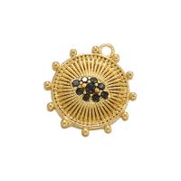 Evil Eye Hangers, Messing, gold plated, met strass, meer kleuren voor de keuze, 12.50x11.50mm, Verkocht door PC