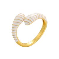 Messing Manchet Finger Ring, gold plated, Verstelbare & voor vrouw & glazuur, meer kleuren voor de keuze, 23mm, Verkocht door PC