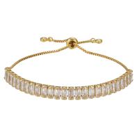 Cubic Zirconia Micro Pave Brass Bracelet plated micro pave cubic zirconia & for woman 275mm Sold By PC