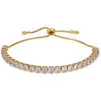 Cubic Zirconia Micro Pave Brass Bracelet plated micro pave cubic zirconia & for woman 290mm Sold By PC