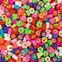 Polymer lerperler, Polymer Clay, Flower, du kan DIY, blandede farver, 10mm, Ca. 100pc'er/Bag, Solgt af Bag