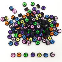 Polymer Clay Beads Flat Round DIY mixed colors 10mm Approx Sold By Bag