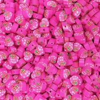 Polymer Clay perle, Srce, možete DIY, roze, 10mm, Približno 100računala/Torba, Prodano By Torba