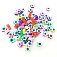 Polymer lerperler, Polymer Clay, Stjerne, du kan DIY, blandede farver, 10mm, Ca. 100pc'er/Bag, Solgt af Bag