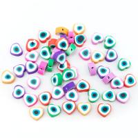 Polimero-Clay-Beads, argilla polimero, Cuore, DIY, colori misti, 10mm, Appross. 100PC/borsa, Venduto da borsa