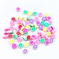 Polymer Clay Beads Flat Round DIY mixed colors 10mm Approx Sold By Bag