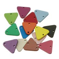 bois connecteur, triangle, vernis au four, DIY & boucle de 1/1, plus de couleurs à choisir, 16.50x15.50x2mm, Trou:Environ 1mm, Environ 1000PC/sac, Vendu par sac