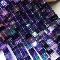 fluorite perla, Piazza, lucido, DIY, colori misti, 8-8.5mm, Venduto per Appross. 14.96 pollice filo