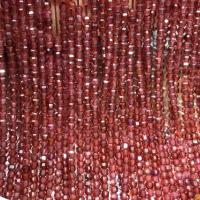 Naturlig granat perler, Garnet, Square, poleret, Star Cut Faceted & du kan DIY, Champagne, 2.50mm, Solgt Per Ca. 14.96 inch Strand