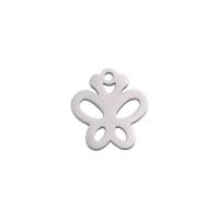 Acciaio inossidabile Animal Ciondoli, 304 acciaio inox, Farfalla, lucido, DIY, colore originale, 13.50x15mm, Venduto da PC