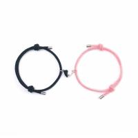 Casal pulseira e bracelete, Nylon polipropileno, with liga de zinco, Coração, banhado, 2 peças & Ajustável & joias de moda & para casal, Mais cores pare escolha, 3mm, comprimento 14-26 cm, vendido por par