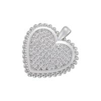 Cubic Zirconia Micro Pave Brass Pendant Heart plated micro pave cubic zirconia Sold By PC