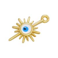 Evil Eye Hangers, Messing, plated, glazuur, meer kleuren voor de keuze, 15.50x9mm, Verkocht door PC