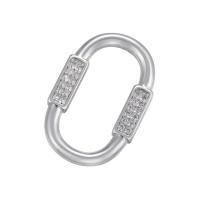 Messing hanger met micro-paved kubieke zirconia's, plated, micro pave zirconia, meer kleuren voor de keuze, 23x14.50mm, Verkocht door PC