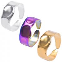 Acier inoxydable 304 Cuff Bague, Réglable & unisexe, plus de couleurs à choisir, Taille:9, Vendu par PC