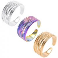 Acier inoxydable 304 Cuff Bague, Réglable & unisexe, plus de couleurs à choisir, Taille:9, Vendu par PC