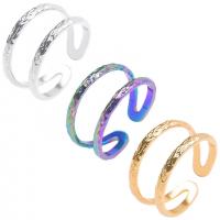 Acier inoxydable 304 Cuff Bague, Réglable & unisexe, plus de couleurs à choisir, Taille:8, Vendu par PC