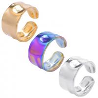 Acier inoxydable 304 Cuff Bague, Réglable & unisexe, plus de couleurs à choisir, Taille:8, Vendu par PC