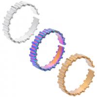 Acier inoxydable 304 Cuff Bague, Réglable & unisexe, plus de couleurs à choisir, Taille:9, Vendu par PC