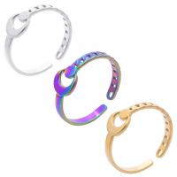 304 acciaio inox Anelli Cuff, Luna, Regolabile & unisex, nessuno, Misura:9, Venduto da PC