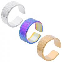 Acier inoxydable 304 Cuff Bague, Réglable & unisexe, plus de couleurs à choisir, Taille:8, Vendu par PC