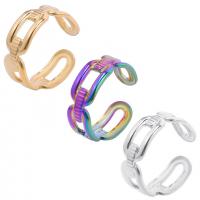 Acier inoxydable 304 Cuff Bague, Réglable & unisexe, plus de couleurs à choisir, Taille:8, Vendu par PC